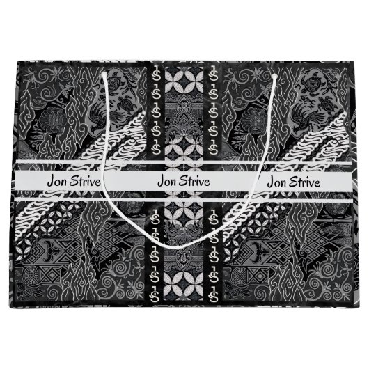 Moderne BATIK Patroon Groot Cadeauzakje (Voorkant)