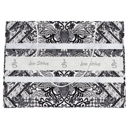Moderne BATIK Patroon Groot Cadeauzakje (Voorkant)