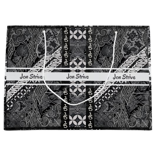Moderne BATIK Patroon Groot Cadeauzakje (Voorkant)