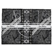 Moderne BATIK Patroon Groot Cadeauzakje (Achterkant)