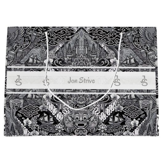 Moderne BATIK Patroon Groot Cadeauzakje (Voorkant)