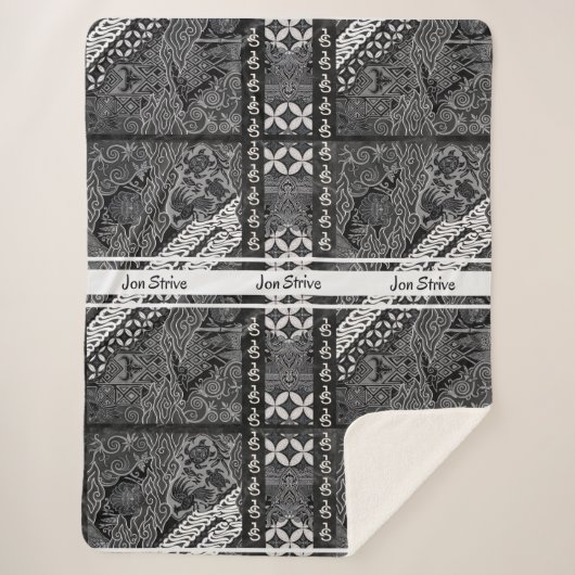 Moderne BATIK Patroon Sherpa Deken (Voorkant)