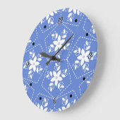 Moderne Batik Patroon Witte Jasmin Bloem Grote Klok (Hoek)