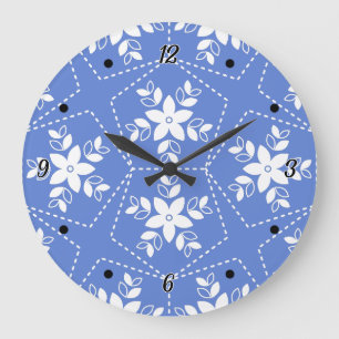 Moderne Batik Patroon Witte Jasmin Bloem Grote Klok