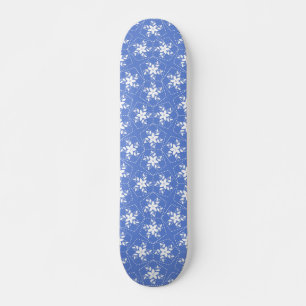 Moderne Batik Patroon Witte Jasmin Bloem Persoonlijk Skateboard