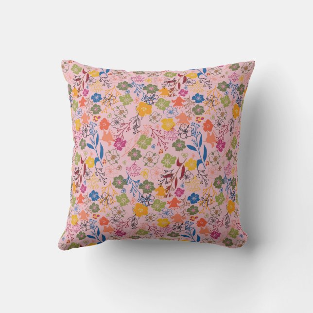 Moderne Batik Roze Schaduw Kussen (Achterkant)