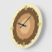 Moderne batikcirkels - bruin en beige grote klok (Hoek)