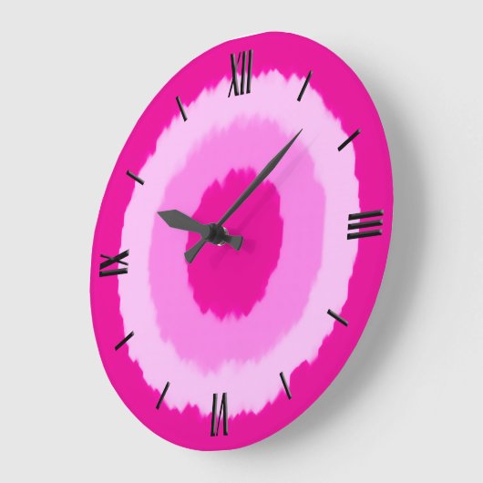 Moderne batikcirkels - fuchsia roze grote klok (Hoek)