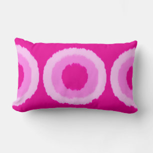 Moderne batikcirkels op stam - fuchsia roze kussen