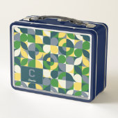 Moderne Bauhaus Abstract Geometrisch Monogram Patr (Achterkant)