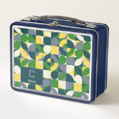 Moderne Bauhaus Abstract Geometrisch Monogram Patr (Voorkant)