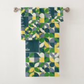 Moderne Bauhaus Abstract Geometrisch Monogram Patr Bad Handdoek (Insitu)