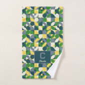 Moderne Bauhaus Abstract Geometrisch Monogram Patr Bad Handdoek (Handdoek)
