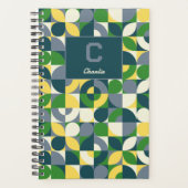 Moderne Bauhaus Abstract Geometrisch Monogram Patr Planner (Voorkant)