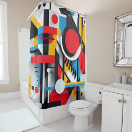 Moderne Bauhaus Colorful Abstracte geometric Shape Douchegordijn