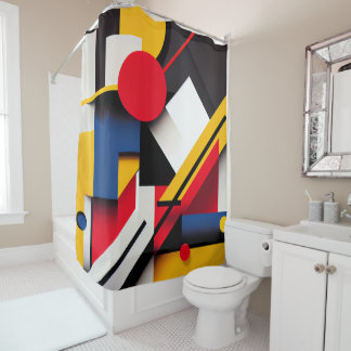 Moderne Bauhaus Colorful Abstracte geometric Shape Douchegordijn