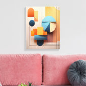 Moderne Bauhaus Geometrische 3D Abstracte Kunstgal Canvas Afdruk (Insitu (Woonkamer))