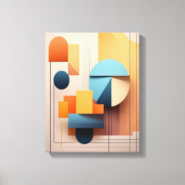 Moderne Bauhaus Geometrische 3D Abstracte Kunstgal Canvas Afdruk