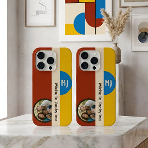 Moderne Bauhaus Geometrische Aangepaste Foto & Mon iPhone 15 Pro Case
