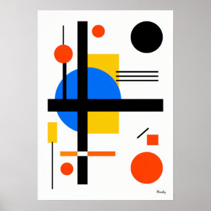 Moderne Bauhaus Geometrische Abstracte Minimalisti Poster