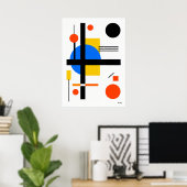 Moderne Bauhaus Geometrische Abstracte Minimalisti Poster (Thuiskantoor)