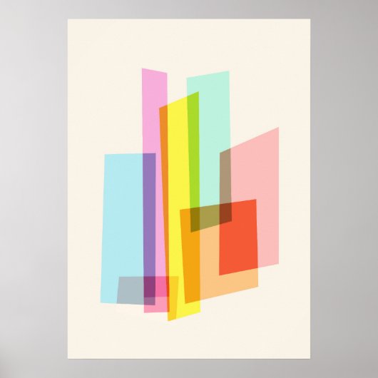 Moderne Bauhaus pastel uit het midden van de eeuw  Poster (Voorkant)