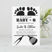 Moderne BBQ babyshower uitnodigingen (Staand voorkant)