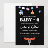Moderne BBQ babyshower uitnodigingen (Voorkant / Achterkant)