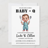 Moderne BBQ babyshower uitnodigingen (Voorkant)
