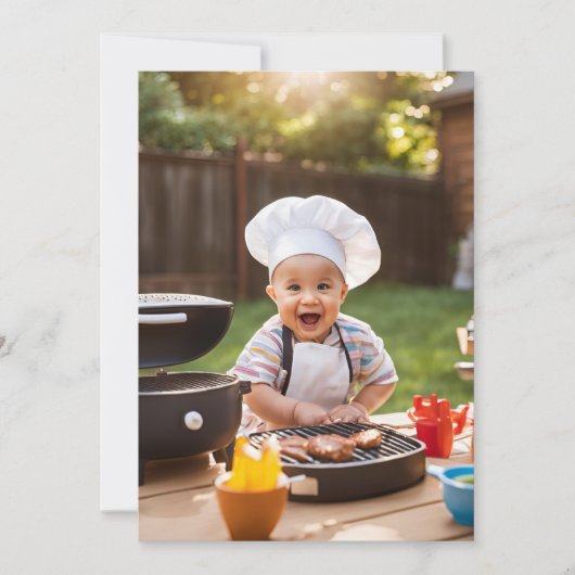 Moderne BBQ babyshower uitnodigingen (Voorkant)