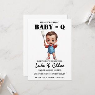Moderne BBQ babyshower uitnodigingen
