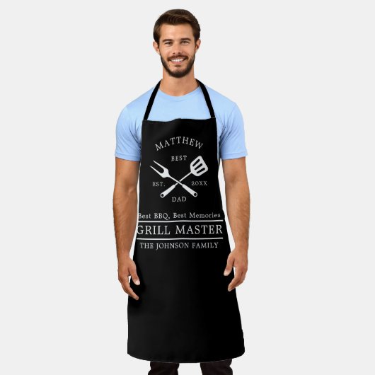 Moderne BBQ Grill Master Fathers Day Cadeaus Schort (Gedragen)