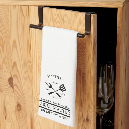 Moderne BBQ Grill Master Fathers Day Cadeaus Theedoek (Derde Gevouwen)