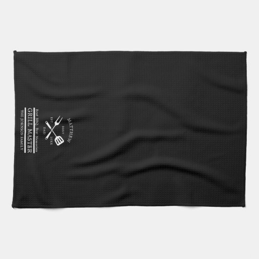 Moderne BBQ Grill Master Fathers Day Cadeaus Theedoek (Horizontaal)