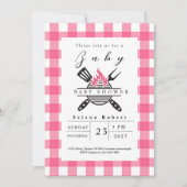 Moderne BBQ picknick baby shower ROZE Kaart (Voorkant)