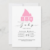 Moderne BBQ picknick baby shower ROZE Kaart (Voorkant)