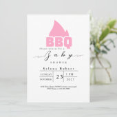 Moderne BBQ picknick baby shower ROZE Kaart (Staand voorkant)