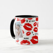 Moderne Be My Valentines Lippen Koppel Foto Initia Mok (Voorkant links)