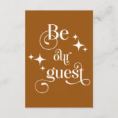 Moderne "Be our Guest" bruiloft details Informatiekaartje (Achterkant)