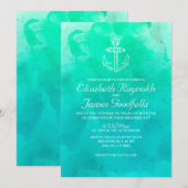 Moderne Beach Destination Wedding Invitations Kaart (Voorkant / Achterkant)