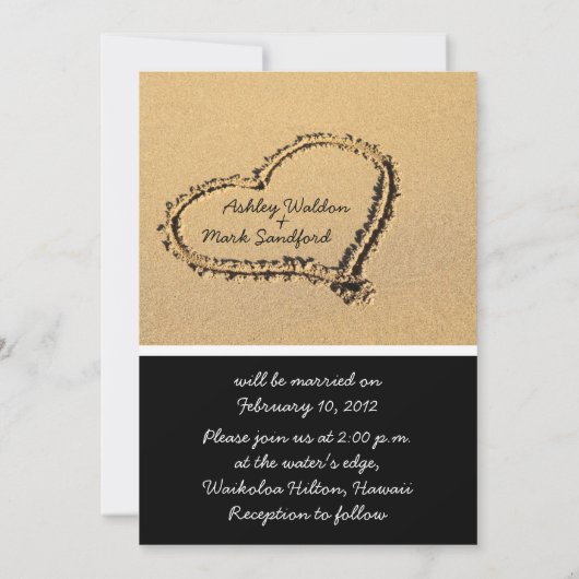 Moderne Beach Destination Wedding Invitations Kaart (Achterkant)