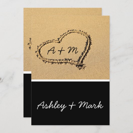 Moderne Beach Destination Wedding Invitations Kaart (Voorkant / Achterkant)