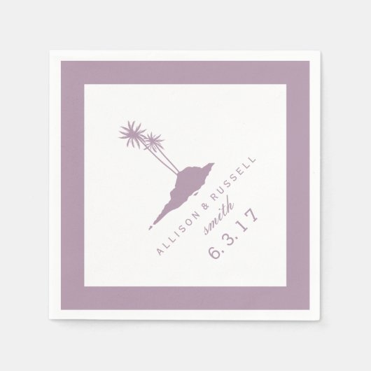 Moderne Beach Island bruiloft servetten - Violet (Voorkant)