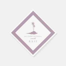 Moderne Beach Island bruiloft servetten - Violet
