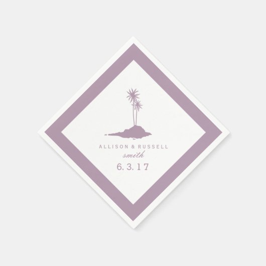 Moderne Beach Island bruiloft servetten - Violet (Hoek)