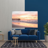 Moderne Beach Sunrise Achtergrond Canvas Afdruk