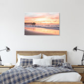 Moderne Beach Sunrise Achtergrond Canvas Afdruk (Insitu (Slaapkamer))