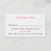 Moderne Beauty Appointards Afsprakenkaartje (Achterkant)