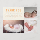 Moderne bedankfoto kaart oranje tinten BUDGET (Voorkant)