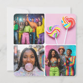 Moderne Bedankje Aangepaste Foto Collage Feest Bedankkaart (Achterkant)